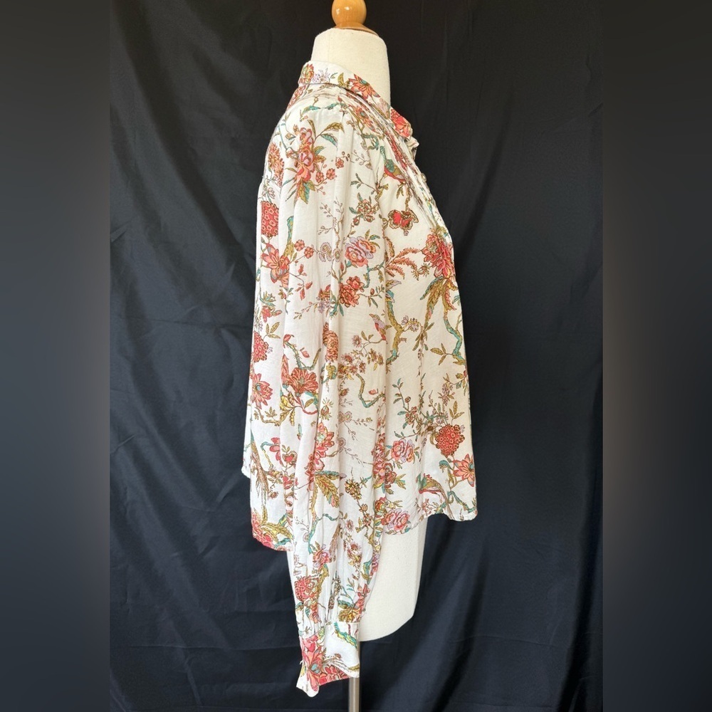 Pilcro Anthropologie Floral Button Down Blouse, Size Medium - Picture 5 of 11